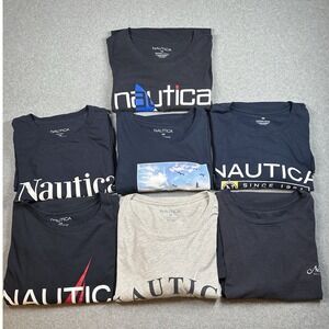 Nautica T Shirt Lot 7 Mens 4XL Big Tall Graphic Logo Nautical 6 Navy 1 Gray NOTE